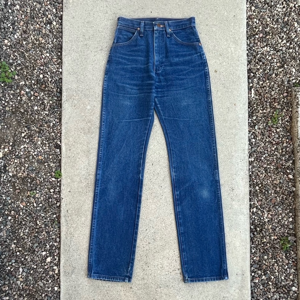 Vintage Wrangler Classic High Rise Blue Jeans 3 x 34 Long A102 Cowboy Cut 25 26